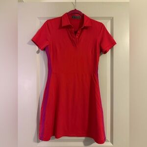 G/FORE Red Polo Dress with Purple Side Panels